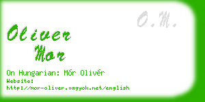 oliver mor business card